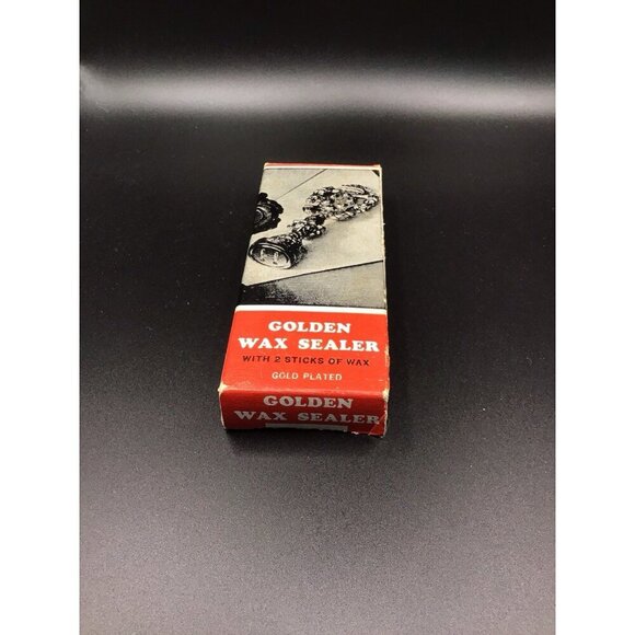 Antique WAX SEAL stamper golden sealer stamp in box with wax/directions 🤍 - Picture 5 of 8